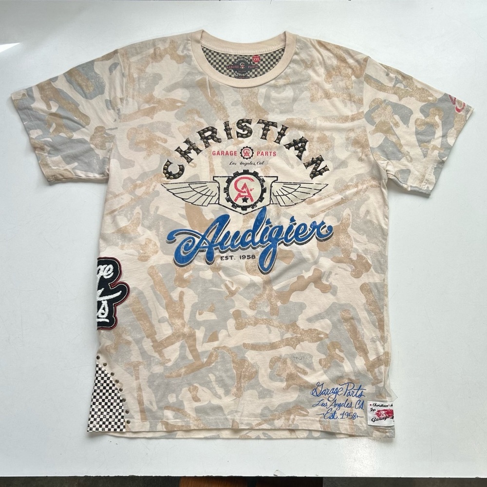 Vintage Y2K unworn Christian Audiger Garage Parts T-shirt
